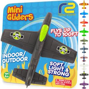 Toy Airplane For Kids - Boo Basket Stuffers for Kids - Durable EVA Foam Plane - Air plane Toy Stocking Stuffers - Small Gifts For Boys & Girls 2025 Foam Glider Plane - Fun Kid Glider Airplanes Toys (Jet Black)
