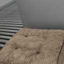 HIGOGOGO Tufted Corduroy Recliner Seat Cushion for Elderly, High Density Foam Large Square Seat Cushion for Recliner Chair, Floor Pillow, Office Chair, Car, No Pressure on Thighs, 20x20x4 (Brown)