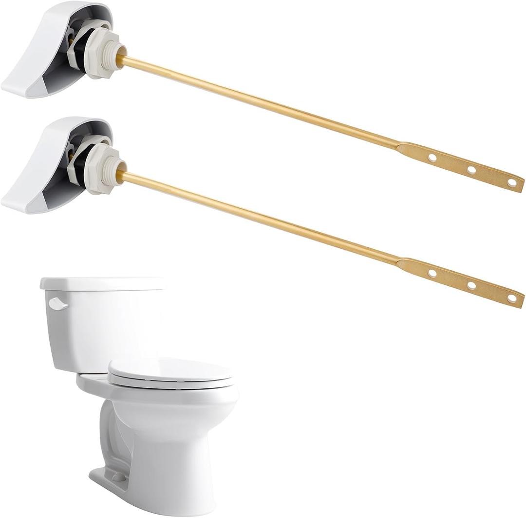Hibbent 2 Pack Toilet Handle Replacement Compatible with TOTOTHU004-CP Trip Lvr for ST701, CST854, Side Mount Toilet Flush Handle, Tank Flush Lever, White