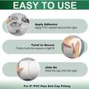 2 Pcs 8 Inch PVC End Cap Flat Top, Schedule 40 for Sewer Drain