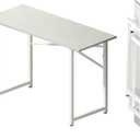 Folding Desk 47 inch No Assembly Required Home Office Table, Writing Gaming Computer Camping Desk, White