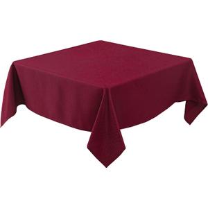 Biscaynebay Textured Fabric Christmas Square Table Cloth 70x70 Inch, Burgundy Water Resistant Tablecloths for Dining, Kitchen, Wedding, Parties etc. Machine Washable