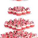 YestBuy 4 Tier Acrylic Cupcake Stand with Base, Premium Cupcake Holder, Acrylic Cupcake Tower Display Cady Bar Party Dcor  Display for Pastry(4.7" Between 2 Layers)