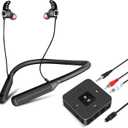 Golvery Bluetooth Headphones Transmitter for TV Watching, Neckband Wireless Stereo Earphones Earbuds Set w/Transmitter Adapter for Optical Digital RCA 3.5mm Aux TVs, Plug n Play No Audio Delay