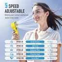 PlayHot Portable Handheld Turbo Fan with Ice Cooling, Rechargeable Personal Fan, Up tp 12Hrs Cooling, 5 Speed 25550RPM Powerful Portable Fan for Travel, Outdoor, Camping, Hiking (Yellow)
