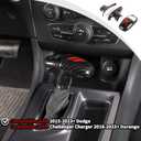 JWWY Gear Shift Shifter Knobs Gear Selector Gear Lever Gearstick Knob Cover Trim for 2015-2026+ Dodge Challenger Charger 2018-2026+ Durango Interior Accessories Red Carbon Fiber 3pcs