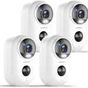ZUMIMALL Security Cameras Wireless Outdoor, 4 Packs, 2K Cameras for Home Security, Outdoor/Indoor Camera Battery Powered, 2.4G WiFi, Magnetic Mount,3MP Color Night Vision/Siren/PIR/AI/Cloud/Alexa