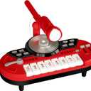 Girls DJ Mixer Piano Toys - Piano for Baby 1 2 3 Years Old 8 Keys Keyboard Learning Musical Instruments for Toddlers 1-3 Birthday Gifts Toy Piano with Microphone