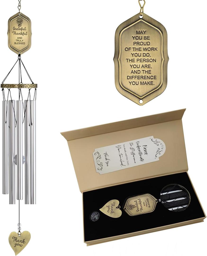 31" Retirement Wind Chimes with Tree of Life - Retirement Gift for Woman,Thank You Gifts for Women,Men,Friends, Coworkers,Teacher,Neighbors,Family & Appreciation Gifts in Exquisite Box.