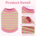 Dog Shirt, Pet Clothes for Chihuahua, Yorkie Teacup Costumes Striped, Small Dogs Sleeveless Tank Top Vest, Breathable Cotton Puppy T-Shirt, Cat Apparel Outfit (Pink, S)