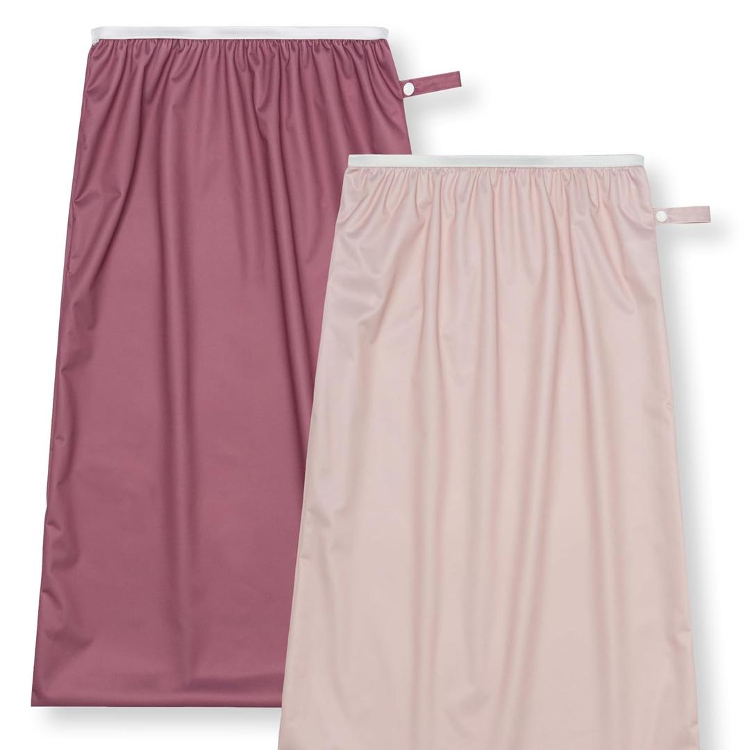 Nora's Nursery Pail Liner for Cloth Diapers - Reusable and Washable - Fits all Standard Diaper Pails - Waterproof Pail Liner with Strap for Diaper Pails & Laundry (Rose- 2 Pk)