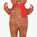 COMIN Inflatable Bear Costume for Adults Simulated Skin Air Blow up Funny Fancy Costume Inflatable For Men Women 72"