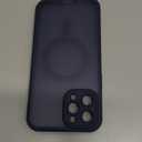 TOCOL Magnetic for iPhone 12 Pro Max Case, Upgraded Full Camera Protection, Compatible with Magsafe, Drop Protection, Translucent Matte Back Bumper Phone Cover 6.7Inch（Dark Blue）