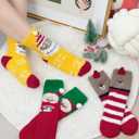 YSense 3 Pairs Womens Fuzzy Socks Cozy Winter Warm Fluffy Soft Cute Animal Fuzzy Home Slipper Socks (Red Yellow Green)