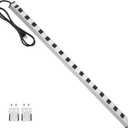 JUNNUJ Long Metal 16 Outlet Power Strip, Wide Spaced Garage Industrial Heavy Duty Power Strip with 6 FT Cord 15A, 125V, 1875W-Silver
