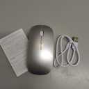 Wireless Mouse for Laptop, Bluetooth Mouse for MacBook Pro/Air/Mac/iPad/Chromebook/Computer -Rechargeale Dual Mode(USB 2.4Ghz + Bluetooth 5.2) Silent Cordless Mice with USB C Adapter,Silver