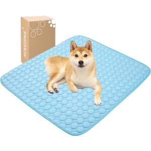 MICROCOSMOS Summer Cooling Mat & Sleeping Pad- Water Absorption Top, Materials Safe, Easy Carry, EZ Clean. Keep Cooling for Pets, Kids and Adults.(Blue, 36" x36")