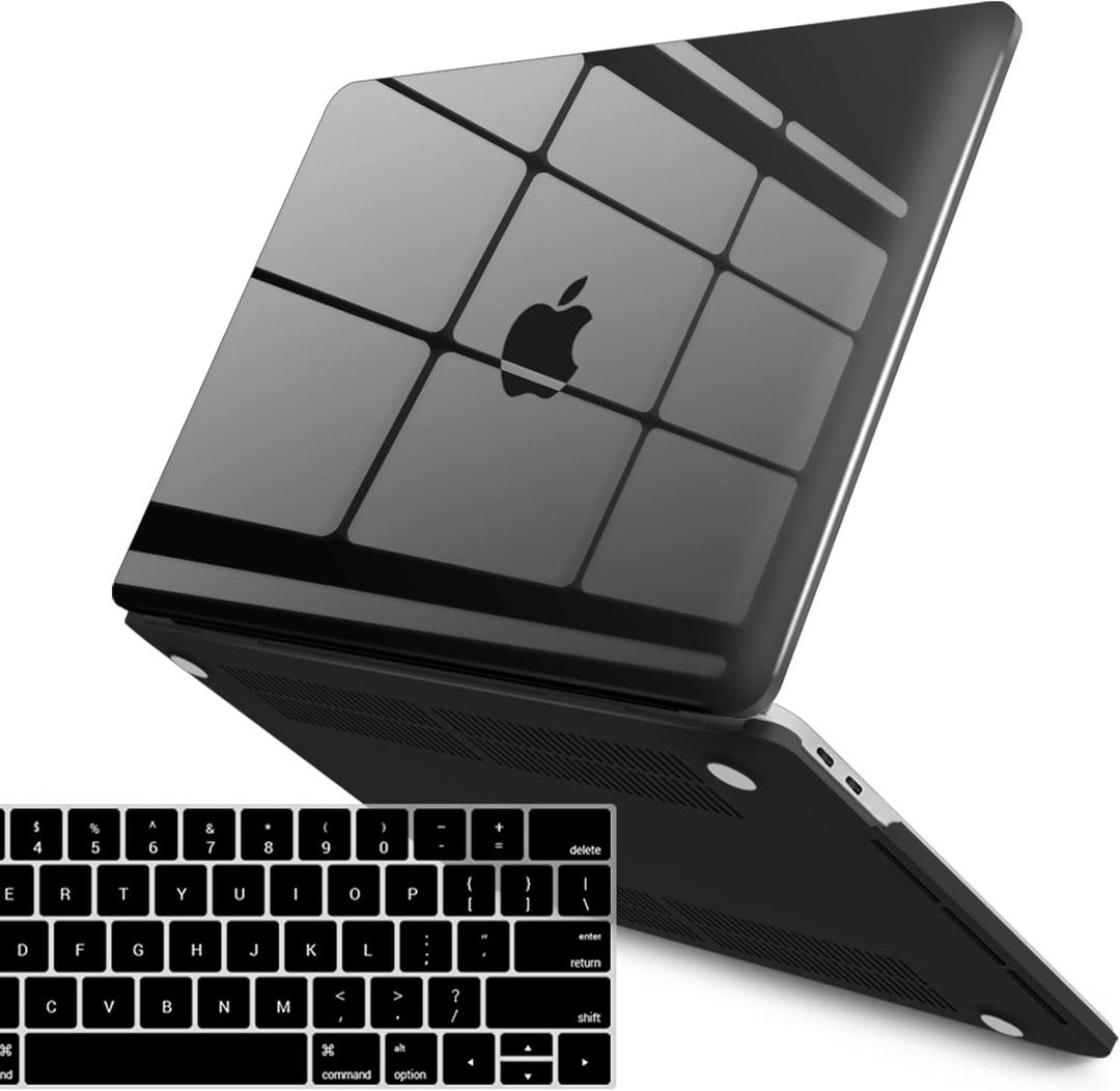 IBENZER Compatible with MacBook Pro 15 Inch Case 2019 2018 2017 2016 A1990 A1707, Plastic Hard Shell Case with Keyboard Cover for Mac Pro 15 Touch Bar, Crystal Black, T15CYBK+1
