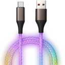 USB C Cable, 6FT Colorful Gradual Light up Type C Charger Fast Charging Led USB Type C Cord Compatible with iPhone 17/17 Pro/16e/16/15 Pro Max,Samsung Galaxy S10 S9 S8 Plus, Note 10 9 8(Multicolored)