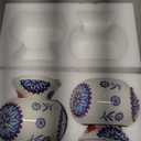 LemonRoad 2 Pcs Ceramic Salt Cellar with Lid and Spoon, 13oz Large Chicken Rooster Cookie Jar Salt Containers Holder for Countertop Spices, Ideal for Adding Charm to Kitchen Christmas Decor(Blue)