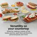 Hamilton Beach Panini Press Sandwich Maker & Electric Indoor Grill with Locking Lid, Opens Wide to Fit Any Thickness for Quesadillas, Burgers & More, Nonstick 8" x 10" Grids, Chrome (25460MNA)