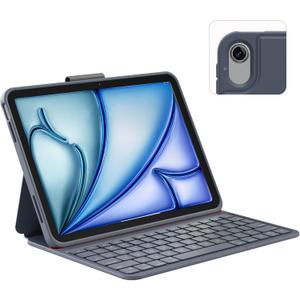 Case with Keyboard Compatible for iPad Air 11-inch/Air 5th 4th Generation: Wireless Magnetic Stand Rechargeable Keyboard with Pencil Holder for Air 11" M3/M2 (2025/2024), Air 5/Air 4 Grey