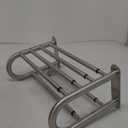 BESy Adjustable 15-26.8 Inch Towel Rack with Shelf for Bathroom and Lavatory Towel Shelf Double Towel Bar Rod 4 Hooks Wall Mount Multifunction Towel Holder Hotel Style Stainless Steel Brushed Nickel