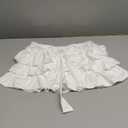 Women Y2k Lolita Bloomers Ruffle Pumpkin Panties Bottom Lace Trim Layered High Waist Shorts Pettipants (Small)