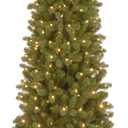 National Tree Company 9 ft Pre-Lit Downswept Douglas Fir Slim Artificial Christmas Tree, 500 Clear Lights, 1,090 Tips, Includes Stand, Green