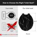 Angel Shield Marble Toilet Seat Durable Molded Wood with Quiet Close,Easy CleanQuick-Release Hinges (Round,Black Marble)