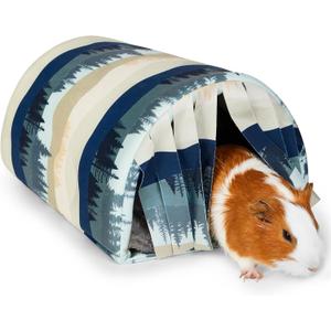 Guinea Pig Hideout Washable Guinea Pigs Tunnel with Curtains Hamster Hideout Cozy Guinea Piggy House Fit for Guinea Pig Cages Soft Guinea Pigs Accessories for Small Animals Hamster/Chinchilla/Bunny (Mountains)