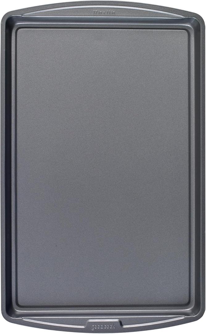 GoodCook Everyday Nonstick Steel Baking Sheet, 17 x 11-Inch, Gray and Muffin Pan Tray