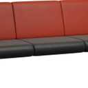 Wonline 3 Seat Waiting Room Chair with Armrest PU Leather Office Furniture, Office Guest Seating Lobby Conference Reception Chairs for Airport Clinic Hospital Bank Salon Barber(Red&Black)