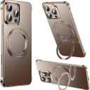 IMCHEN for iPhone 16 Pro Max Case - Magnetic 360 Rotatable Ring Stand, Metal Heavy-Duty Protection, Desert