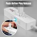 Power Strip, 2300J Surge Protector Power Strip, 5ft Extension Cord with 2 USB A/1 USB C Ports for iPhone 16 15/Plus/Pro/Pro Max, Flat Plug-TUV Listed