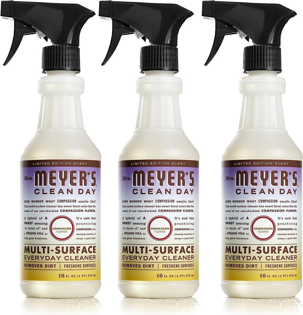Mrs. MEYER'S CLEAN DAY All-Purpose Cleaner Spray, Compassion Flower, 16 fl. oz (Pack of 3)