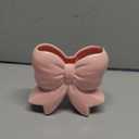 Coquette Aesthetic Bow Vase, Pink Mini Ceramic Vase for Fresh Flowers, Romantic Girly Home Decor for Bedside Table, Coffee Table & Desk (4.9”x1.8”x4.7”)