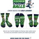 2 x I'D RATHER BE CHASING Funny Mens Socks, Golf & Pickleball Gifts for Men, Golfers Unique Crew Sock, Golfing Gift Accessories (Green)