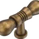 Alzassbg 10 Pack Antique Brass Cabinet Knobs, 1.1 Inch(28mm) Diameter Cabinet Handles Kitchen Hardware for Cabinets and Drawers AL6098 (Single Hole Knobs)