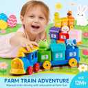Play-Act Learning Toy for Toddlers 1 2 3 Years Old, Counting, Matching & Sorting Montessori Learning Farm Train Including 9 Farm Animals, Birthday Gift for Baby Boys Girls