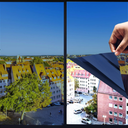 One Way Privacy Window Film,Premium PET Material,Daytime Reflective Heat Control Anti UV Door Sticker,Window Tint for Home Office Living Room,Mercury Blue,23.6 Inch x 6.5 Feet