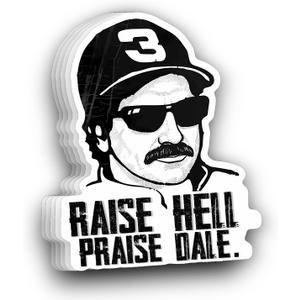 2 x (5 PCS) Raise Hell Praise Dale Stickers 3 inch, Dale Racer Racing Car Sticker Memorial, Waterproof Vinyl Decal for Laptop, Water Bottles, Phone, Car, Helmet Gifts for Adults Her Him