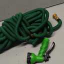 J&B XpandaHose 100ft Expandable Garden Hose with Holder - Heavy Duty Superior Strength 3750D - 4 -Layer Latex Core - Extra Strong Brass Connectors and 10 Spray Nozzle w/Storage Bag (Green 100)