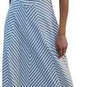 MISSACTIVER Striped Smocked Flowy Midi Dress for Women Summer Sleeveless V Neck Tie Straps Backless Beach Long Dresses Blue White L