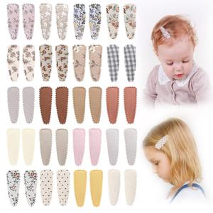 40pcs Baby Hair Clips Flower Patterns Snap Hair Clips Wrapped by Cloth Hair Pins Baby Girls Barrettes Hair Accessories for Baby Girls Infants Toddler Kids (Sweet Colors)