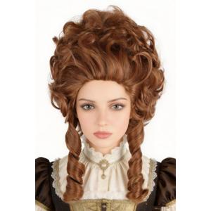 Colonial Wigs for Women Brown Victorian Court Vintage Wig Baroque Fluffy Beehive Wigs Halloween Costume Party Dress Wig