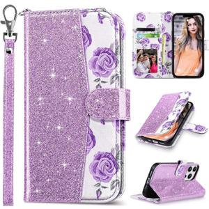 ULAK Compatible with iPhone 13 Pro Max Wallet Case for Women with Credit Card Holders, Designed Flip PU Leather Kickstand Shockproof Protective Cover for iPhone 13 Pro Max 6.7 inch, Flower