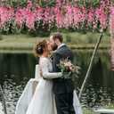 Veryhome 3Pcs 7.2Ft/Piece Artificial Flowers Wisteria Garland Artificial Wisteria Vine Hanging Flower Greenery Garland for Home Garden Outdoor Wedding Arch Floral Decor (Fuchsia)