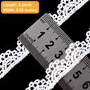4 Yards White Lace Trim, Vintage Crocheted Lace Ribbons, Embroidery Scalloped Edge Laces for DIY Crafts, Bouquet, Sewing, Wedding, Wrapping, Decoration (0.59" Wide)