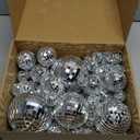 54 Pcs Mini Silver Disco Balls - Hanging Mirror Ornaments for Party, Wedding, Christmas Supplies (1.2 Inch, 2 Inch, 3.2 Inch, 4 Inch)